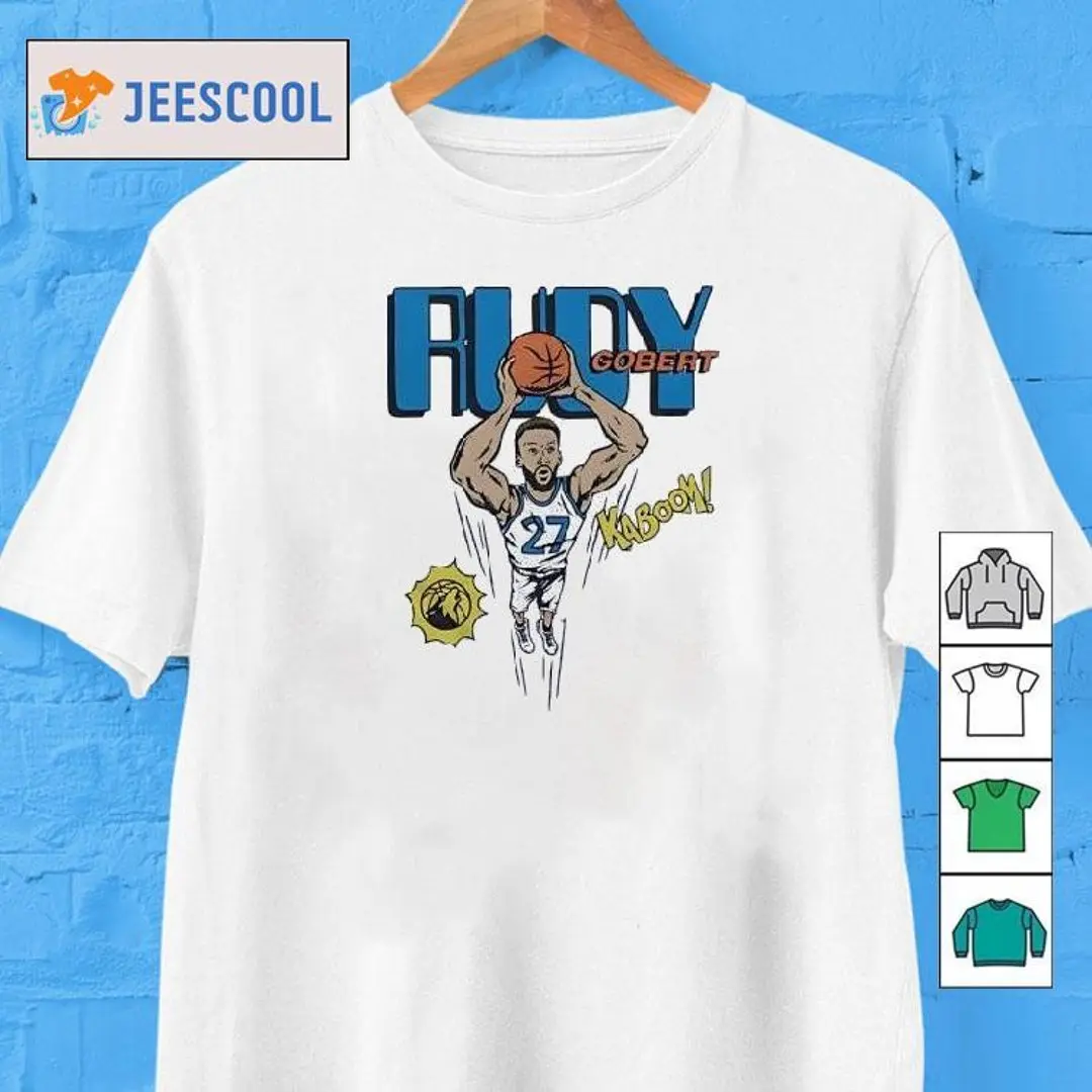 T Shirts For Men Rudy Gobert Kaboom Minnesota Timberwolves Comic Shirt