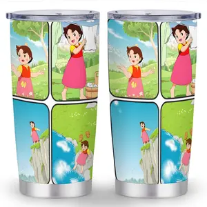 Heidi Girl of the Alps 20oz Stainless Steel Tumbler Double-Wall Insulated Reusable Cup with Straw Vibrant Alpine Scenes for Graduation Independence Day Family Friends