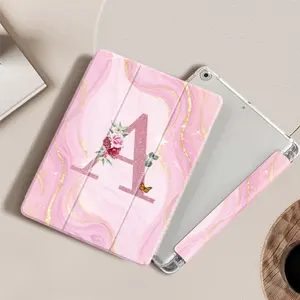 Rose Pattern Design Tri-Fold Flip Shockproof iPad Case with Adjustable Stand & Pencil Holder, Compatible with iPad 10th/11th Gen, 10.2" / 11" Pro 2020/2021, iPad A16, 10.2" iPad Air, iPad 2025 Series & Galaxy Tab S9 FE+ 12.4", Perfect for Personal Use