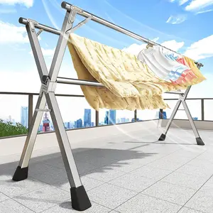 Joybos clothes drying rack heavy duty stainless steel foldable accessories laundry room rotating clothes drying rack