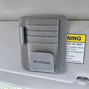 Truck Car Sun Visor Organizer, Multifunctional Auto Interior Storage Pocket Sun Visor Pouch Pocket Organizer Pen Holder, Gray