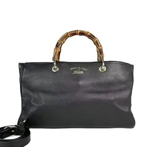 Pre-owned GUCCI GG Leather Shoulder Bags Gucci Black Bamboo Top Handle Bag Shoulder Bag