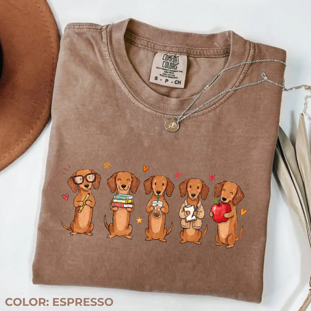 Comfort Colors Dachshund Teacher Shirt, Cute Wiener Dog School Graphic Tee, Doxie Teacher T-Shirt, Back To School Gift, Teacher Appreciation Tee