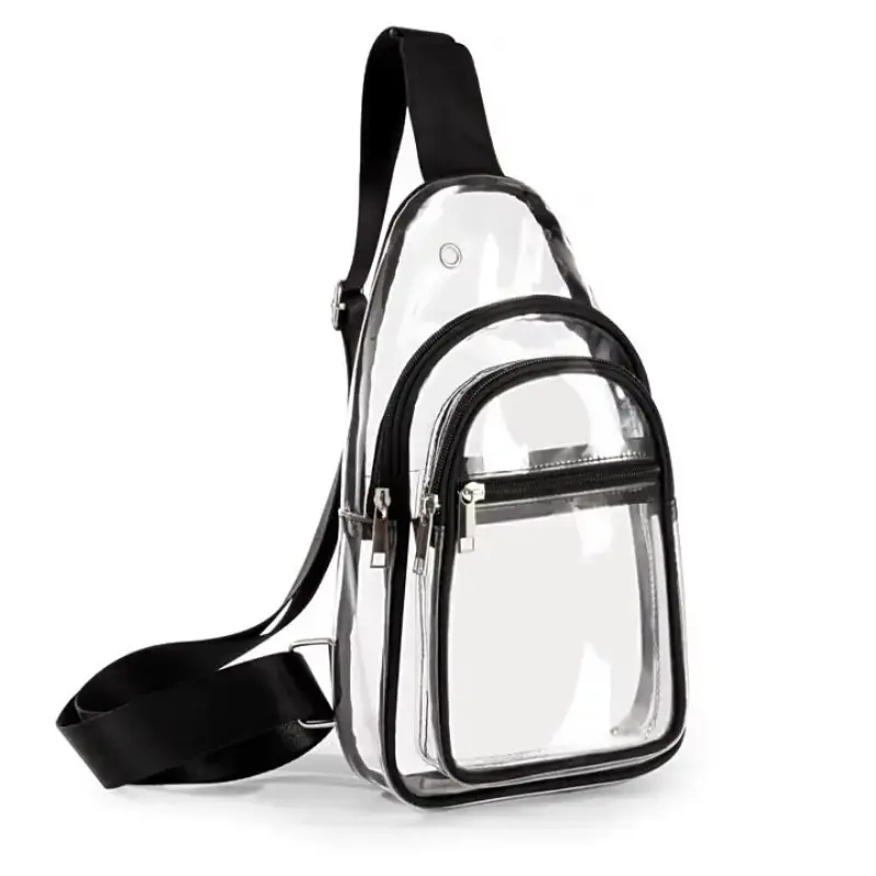 Large Capacity Clear Shoulder Bag Unisex Convertible Crossbody Fanny Pack Backpack Chest Bag Vacation & Back to School Essential Aesthetic Trendy Concert Stadium Approved Bag