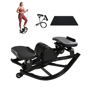 Rocking Stepper for Exercise at Home - Side to Side Mini Stair Stepper with Resistance Bands, 350 LBS Capacity Step Machine, Portable Workout Equipment & Balance Board Alternative for Adults