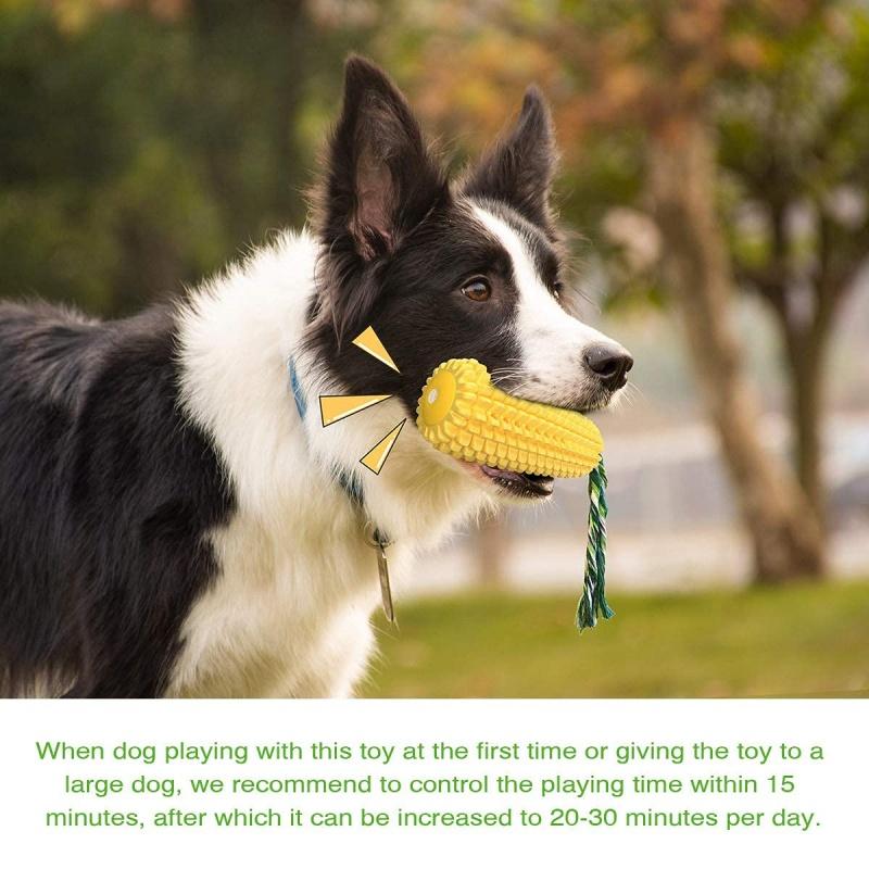 Natural Rubber Corn Dog Toy, Bite-Resistant Squeaky Chew Toy, Teething Training Accessory for Dogs of All Sizes