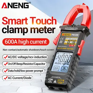 ANENG PN109 Smart Touch Clamp Meter Multimeter, 4000 Counts 600A AC Current Tester, NCV Non-Contact Voltage Detector, Measures AC/DC Voltage Resistance Capacitance Diode with Auto Power Off