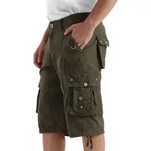 Cargo Shorts for Men Casual 3/4 Capri Pants with Pockets Long Below Knee Length Loose Fit Hiking Work