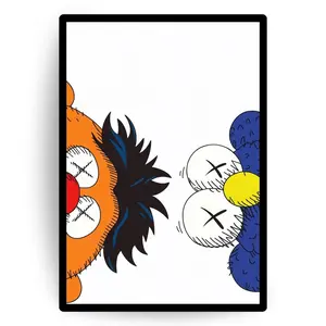 Sesame Street Style Poster Modern Pop Art Print Minimalist Wall Decor Cute Cartoon Character Art, Urban Gallery