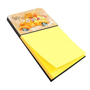 212 MAIN Fall Harvest Goldendoodle Sticky Note Holder, Cute Office Supplies for Work, Aesthetic Office Supplies, Desk Tidy Card Desk Organizer