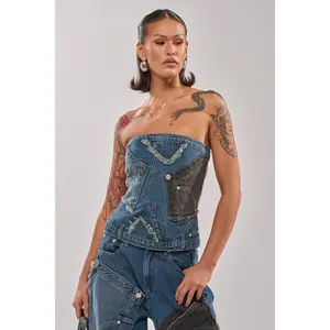 MIXED MATCH DENIM CORSET