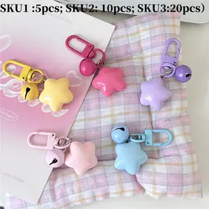 Cute Star Bell Keychains 5/10/20pcs, Five-Pointed Star Bag Charms for Students, Best Gifts for Friends & Couples