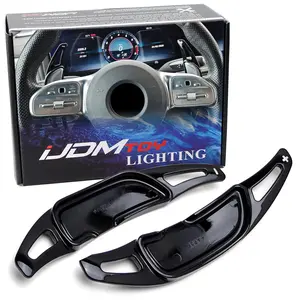 iJDMTOY Gloss Black Finish Larger Paddle Shifter Extensions For Mercedes AMG ONLY (A45 C63 E53 E63 S63 CLA45 GLA45 GLB35 GLC43 GLC63 GLE63 G63 G65)
