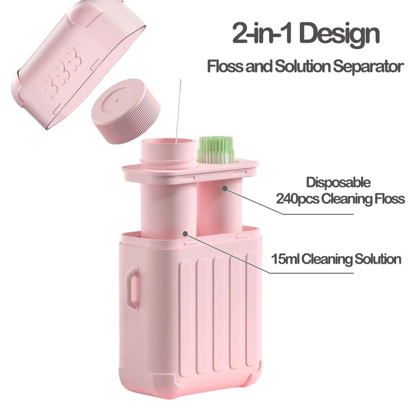 Ear Hole Cleaner Thread,Earring Hole Cleaner,Ear Piercing Aftercare Cleaning Set with 240pcs Disposable Ear Piercing Cleaning Floss & 15ml Cleaning Solution for Women Men