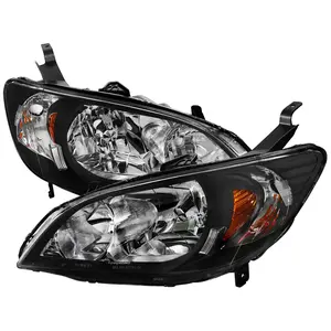 2004-2005 Honda Civic Crystal Headlights (Matte Black Housing/Clear Lens)