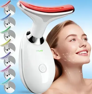 Facial Massager,7 Color LED Light Therapy for Face and Neck,Portable Beauty Skin Care Tools