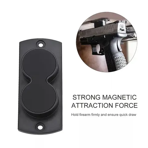 HUAPUDA Rubber Coated Strong Magnetic Attraction Pistol Holder Mount Holster - 1-Piece, 35 lbs Strength, Surface Mount, Wall/Table Compatibility, Quick Setup, Ideal for Vehicles,Trucks