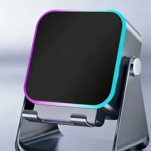 Magnetic Induction Wireless Bluetooth Speaker Phone Stand, Portable Desk Holder Amplifier with RGB Light