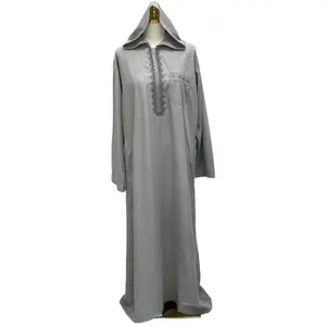 Men's Thobe with Hood & Unique Designs - Multi Colors