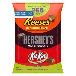 KIT KAT and REESE'S Assorted Milk Chocolate Candy Variety Bag, Halloween Candy, 80.39 oz (265 Pieces)