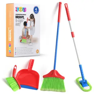 Kids Cleaning Set 4 Piece - Toy Set Includes Broom, Mop, Brush, Dust Pan, - Toy Kitchen Toddler Cleaning Set is A Great Toy Gift for Boys & Girls - Play22