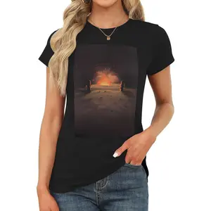 CalciferWomen's round neck short sleeved T-shirt with exposed navel, slim fit for outdoor wear, sexy basic T-shirt