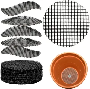 50 PCS Plant Pots Hole Mesh Pad Flower Pot Mesh Mat Terrarium Potting Eye Mesh Mats Pot Substrate Barrier 2 Inch Net Bonsai Gardening Grid Ceramic Drainage Hole Mesh Screen Prevent Soil Leaking