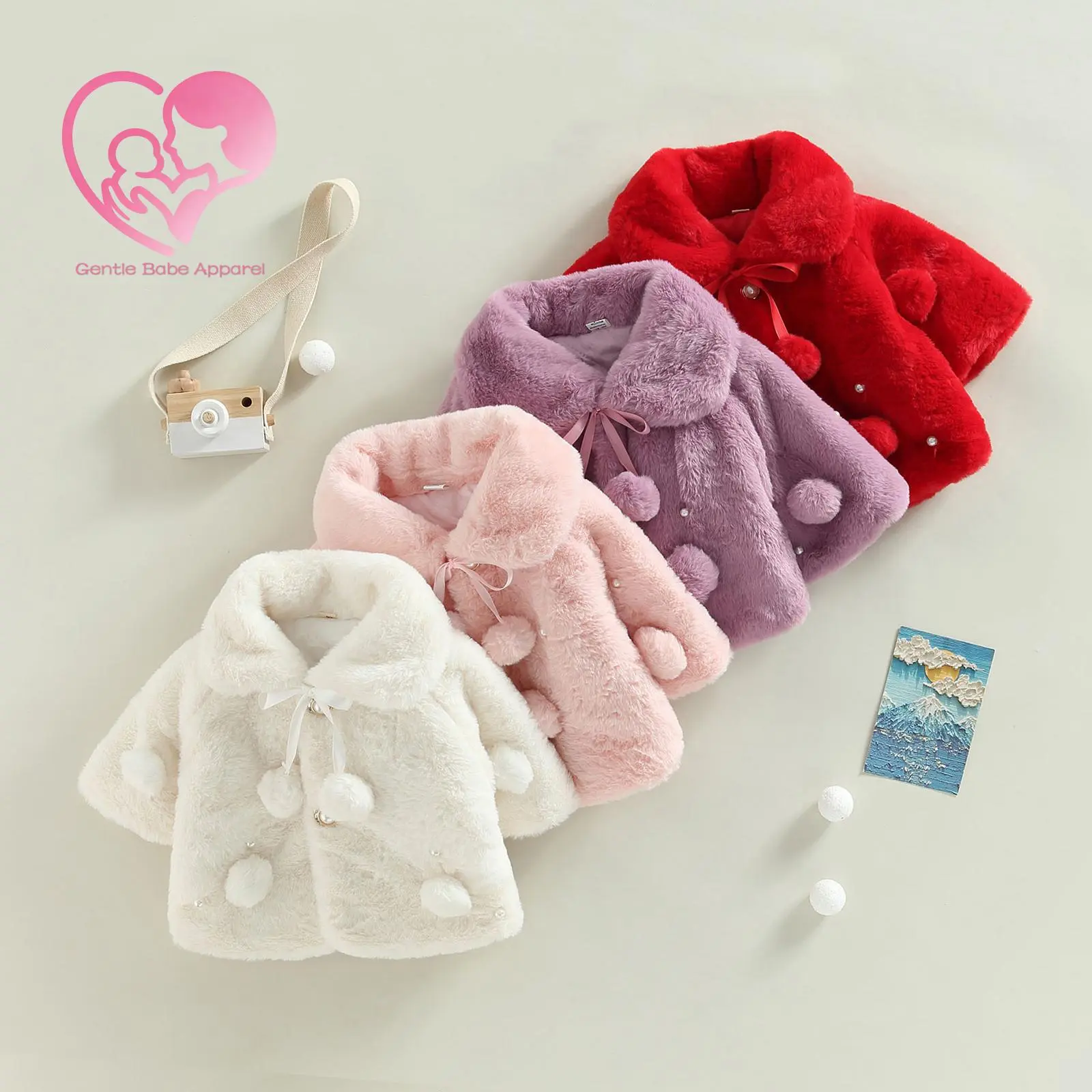 GBA Infant Baby Girls Coat Faux Fur Long Sleeve Cape Cloak Jackets Outwear Warm Winter Clothes