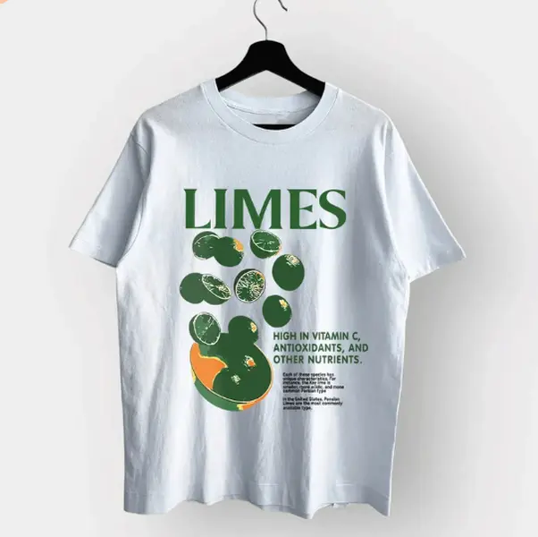 Limes Graphic Tee, Vegetables Shirt, Fruit Shirt, Lemon Shirt, Unisex Sweatshirt, Gift for Women and Men, Retro-Style Vintage Unisex T-Shirt.