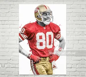 Jerry Rice Poster, No Canvas, Football print, Sports wall art,  room decor, Man Cave, Gift