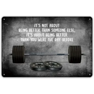 Inspirational Quotes, This Is Not about Being Better Than Others, Metal Signs, Wall Decorations, Inspirational Quotes, Fitness Gyms, Home Decoration Gifts, Art Signs, 20x30cm