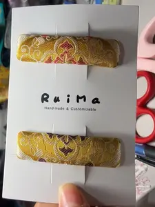 Cute Handmade Fabric Hair Clips Set of 2, Adorable Bow Side Clamps for Everyday and Party Hair Accessories, Chic New Chinese Style Floral Design