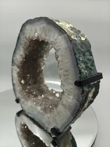 Amethyst Hematite Rutile Blue Agate Mirror Wall Art | Collector Crystal Specimen