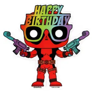 Funko Marvel Deadpool Birthday 3-Inch Sticker Exclusive