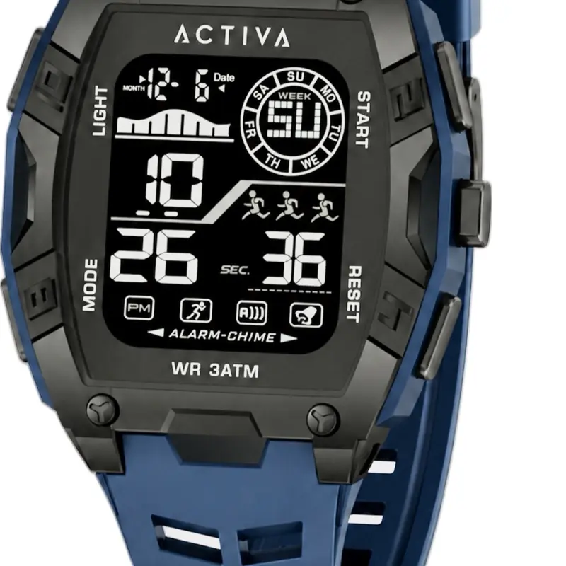 Men's Activa X Invicta Waterproof Digital Watch - 46mm, Blue, Black - ACW8130-005