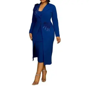 2025 Two-Piece Sleeveless Blazer Dresses – Elegant African Dresses for Women, Suitable for Office Wear and Formal Occasions