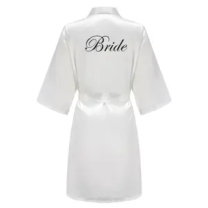 Wedding Bride Bridesmaid Robes for Women Bridal Party Gifts Team Dress Gown Silk Satin Sleepwear Kimono Sexy Summer