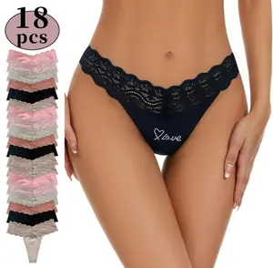 Lingerie For Women X Low Waist Lace Soft Breathable Comfortable Underwear Thong Briefs With Diamond Design 6/12 Pieces Luxury Ice Silk Elegant Versatile Set Of Thongs Women's Elegance Women's Style Printed Elegantly Pieces Suits Lingerie Rhinestones