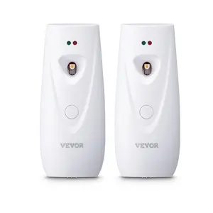 summervibes VEVOR Automatic Air Freshener Spray Dispenser, 2-Pack, Wall Mounted or Free Standing, Battery Operated, Multiple Time Settings for Home, Indoor, Bathrooms, Offices, Hotels, Commercial Places, White