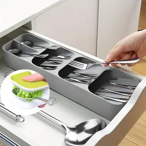 Cutlery Cleaning Brush & Cutlery Drawer Organizer Set, U-Shaped Knife Cleaner, for Kitchen Organization & Cleaning