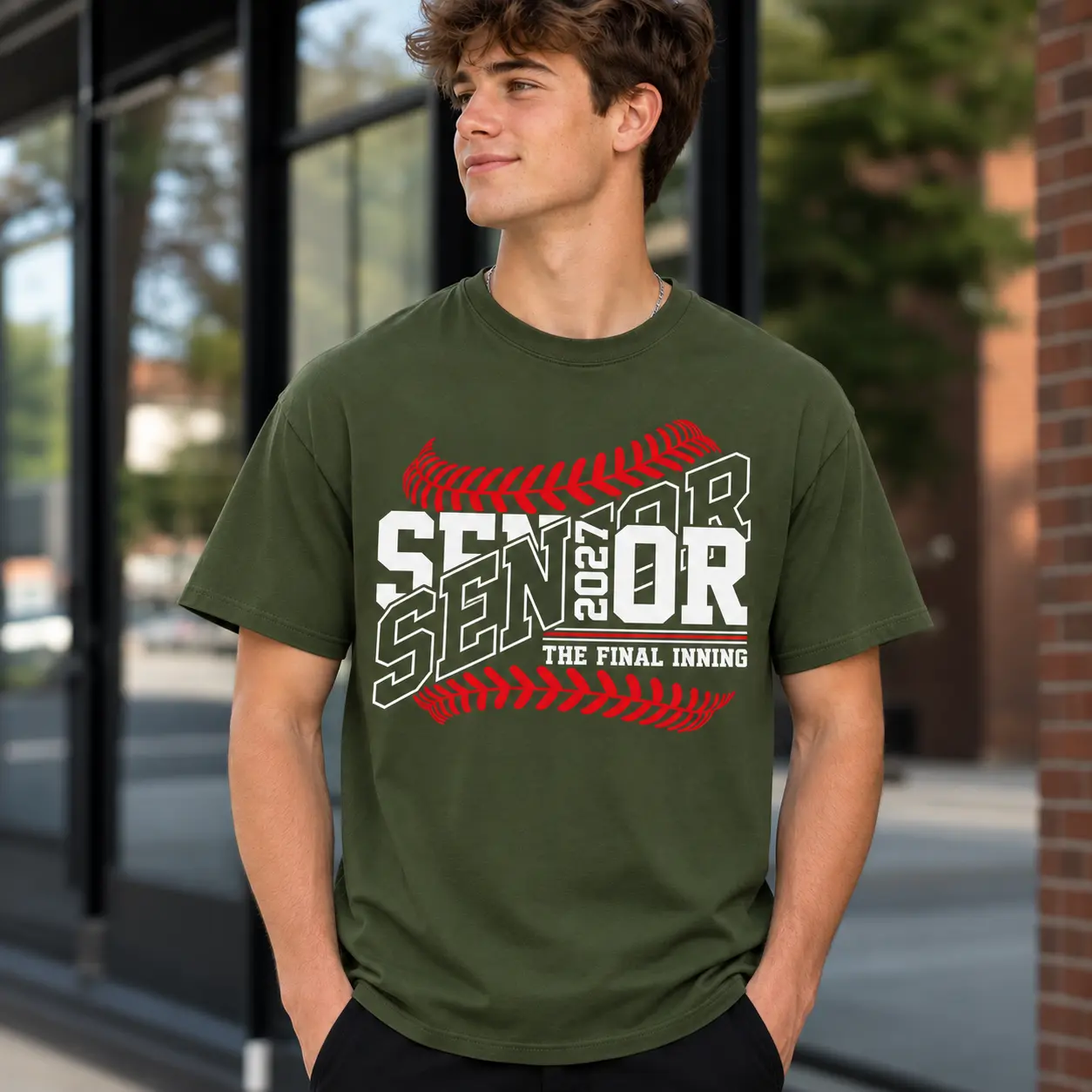 Senior 2027 The Final Inning Baseball T-Shirt Graduation Class of 2027 Shirt Gifts for Senior Athletes
