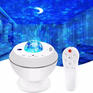 Smart App- & Remote-Controlled Laser Starlight Projection Lamp, LED Dance Effect Night Sky Water Projector, Stepless Speed, Gentle & Quiet Bedroom Ambiance Bedside Light for Home Use