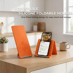 2026 New Flexible Silicone Aluminum Phone Holder Stand, Bendable Rollable Foldable Design, Universal Adjustable Anti-Slip Desktop Mount for Phone Tablet Laptop, Portable Ergonomic Holder for Home Office Travel-YY