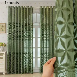 Modern Simple Velvet Transparent Finished Sheer Curtain, Grommet Curtains, Easy Installation for Bedroom Living Room Balcony, 1pc Cloth Window Covering, Home Decoration Curtain