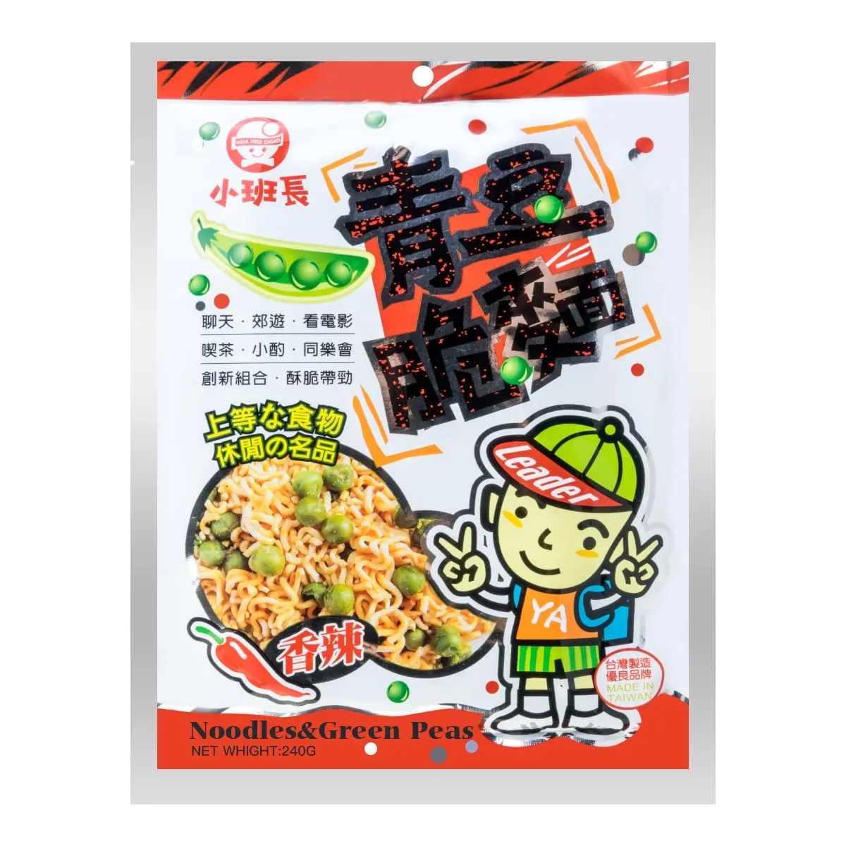 Xiaobanzhang Taiwanese Spicy Green Pea Crispy Noodles Snack - 240g