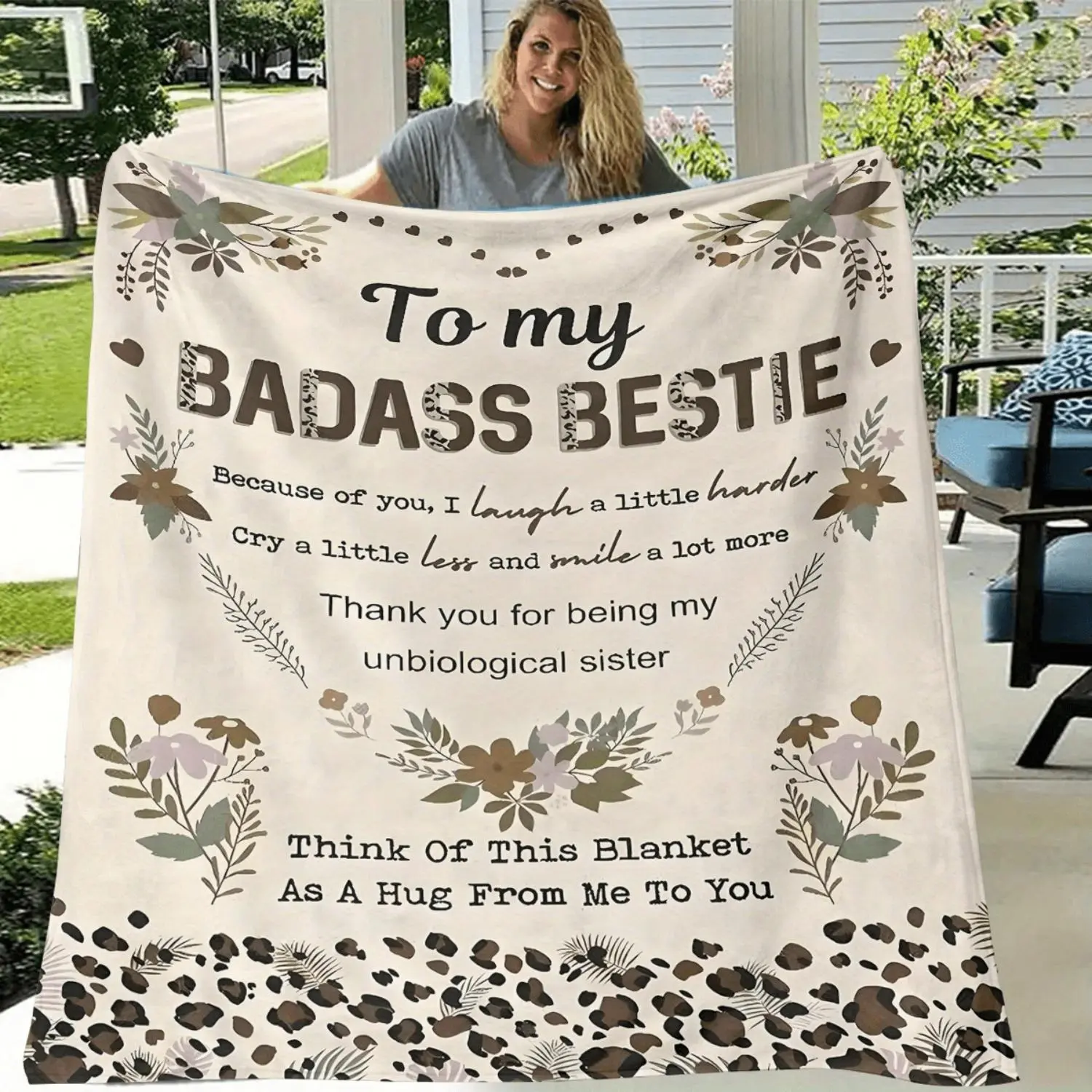 Flannel High-Definition Printed Blanket, Sister Gift, BFF Gift, Best Friend Gift, Gift, Decor, Suitable for Sofa, Bed, Travel, Outdoor, Comfortable, Office, Flannel Blanket, Small Cover, Nap Mat, Air Conditioning Blanket