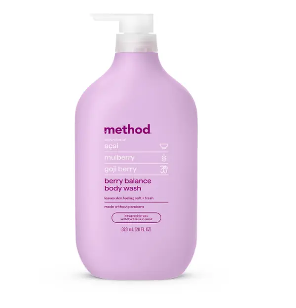 method Body Wash, Berry Balance, 28 fl oz | Soothing Formula, Leaves Skin Feeling Soft & Moisturized, Made Without Parabens, Notes of Acai, Mulberry & Goji Berry