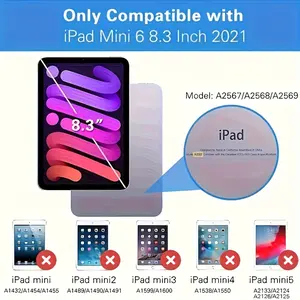 2-piece set suitable for iPad Mini 7 (2024), iPad Mini 6 2021, 8.3-inch tempered glass screen protector, display screen cover, scratch resistant overlay, clear film, smooth surface, shatter resistant film