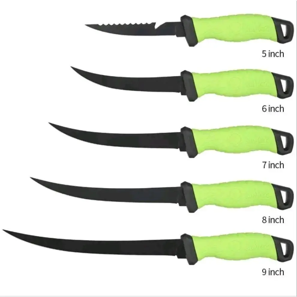 Professional Grade Fishing Filet Knife - Stainless Steel - Multiple Sizes - Soft Grip