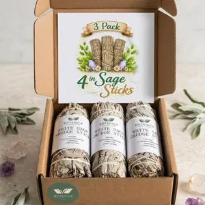 4” White Sage Bundle, 3-Pack with Comprehensive Sage Guide for Smudging Rituals